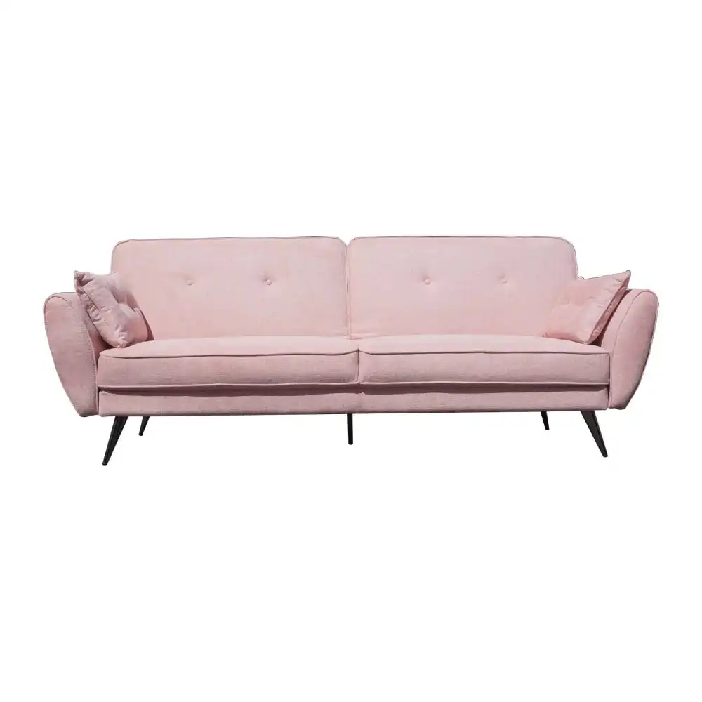 Mirriam Modern Scandinavian Fabric 3-Seater Sofa Bed - Pink