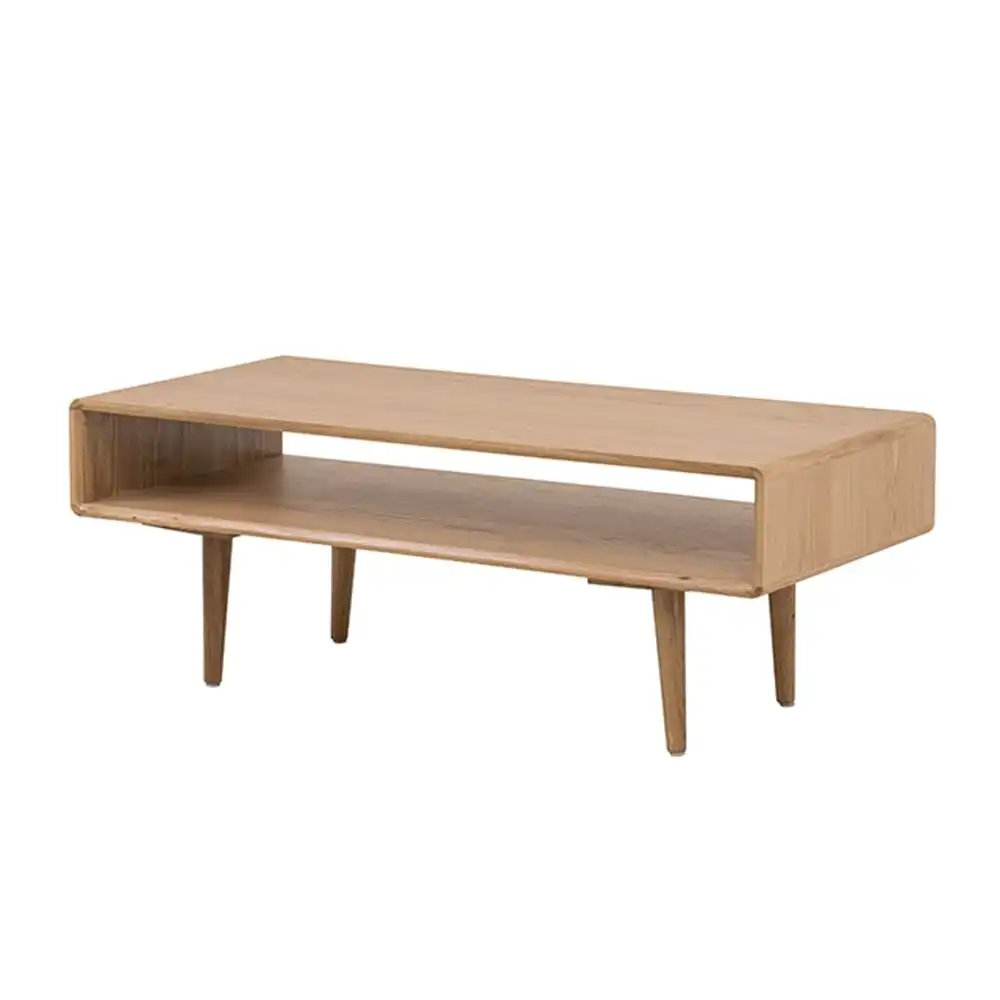 6IXTY Niche Scandinavian Design Open Shelf Rectangular Coffee Table - Natural