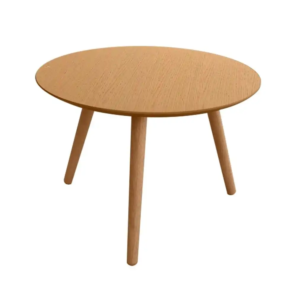 6IXTY Art Round Modern Scandinavian Wooden Coffee Table - Oak