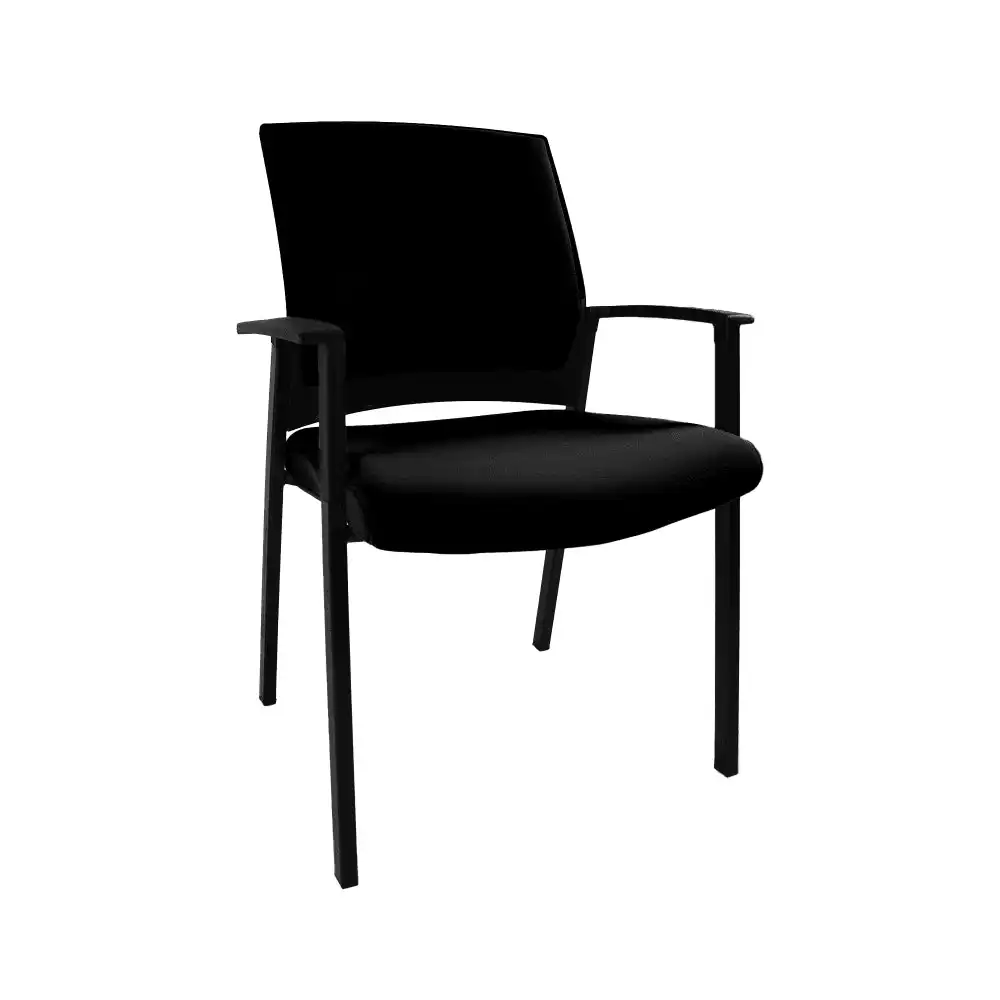 UNIX ARAGON Upholstered Mesh Back Arms Stacking Visitor Chair