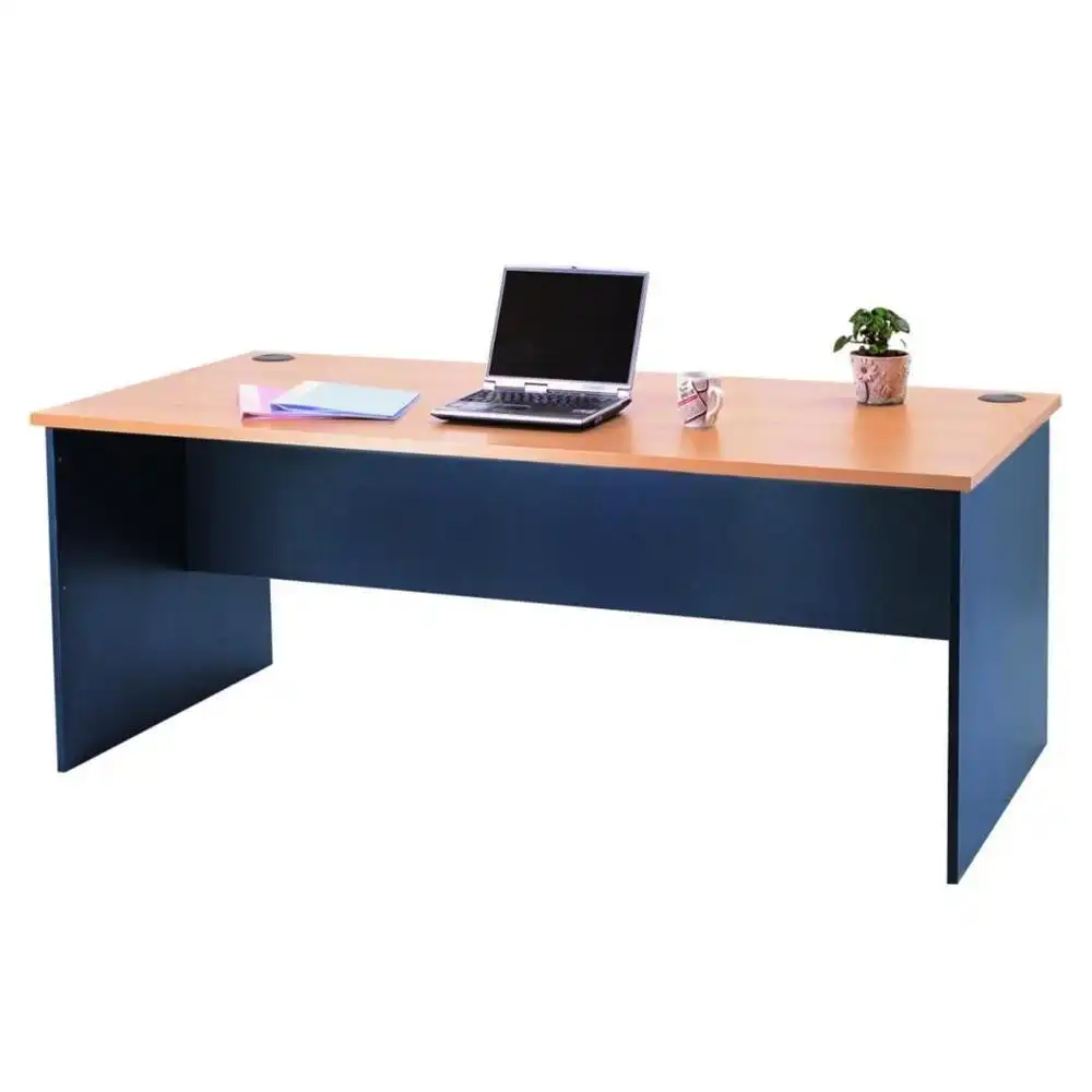 Mantone Manager Wooden Executive Work Computer Office Desk 180cm - Beech/Ironstone