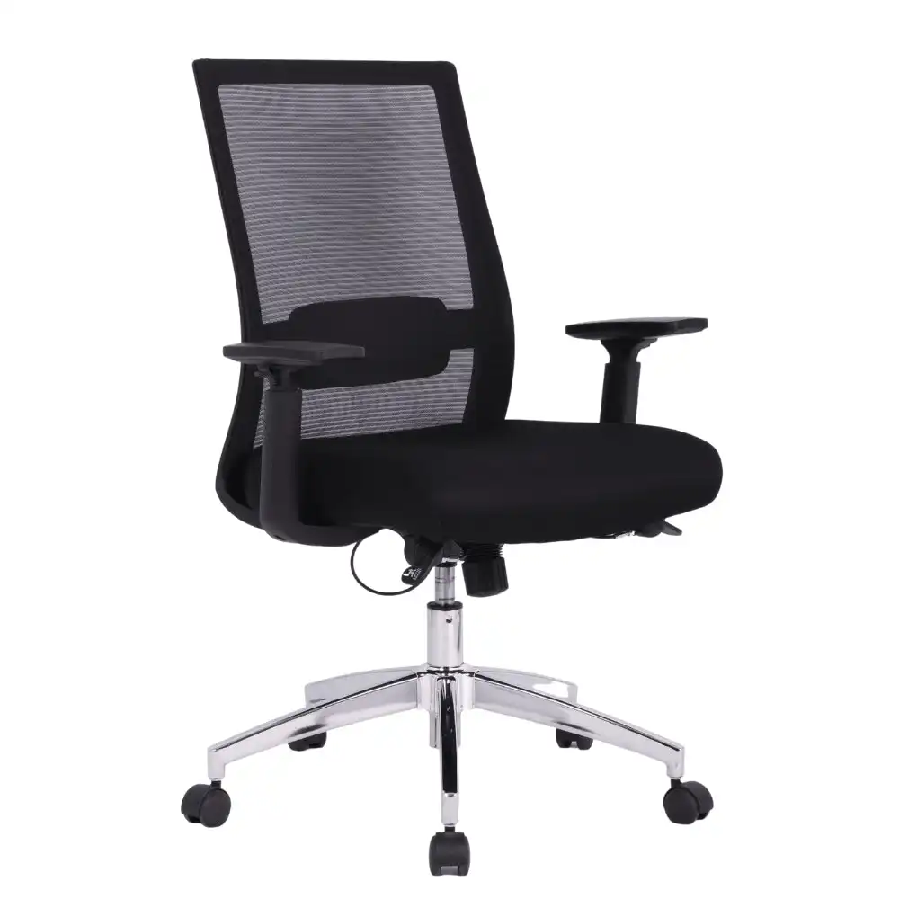 Marrett Mesh Back Fabric Seat Task Office Desk Chair - Black