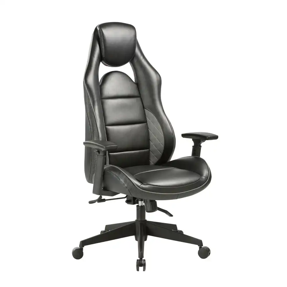 Beckson High Back Bonded Leather Executive Manager Office Computer Working Chair - Black