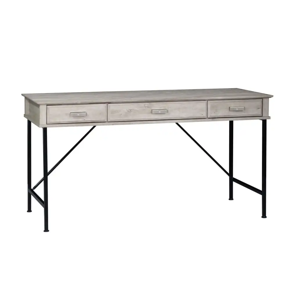 Elle 3-Drawers Office Study Writing Computer Desk - Washed Grey