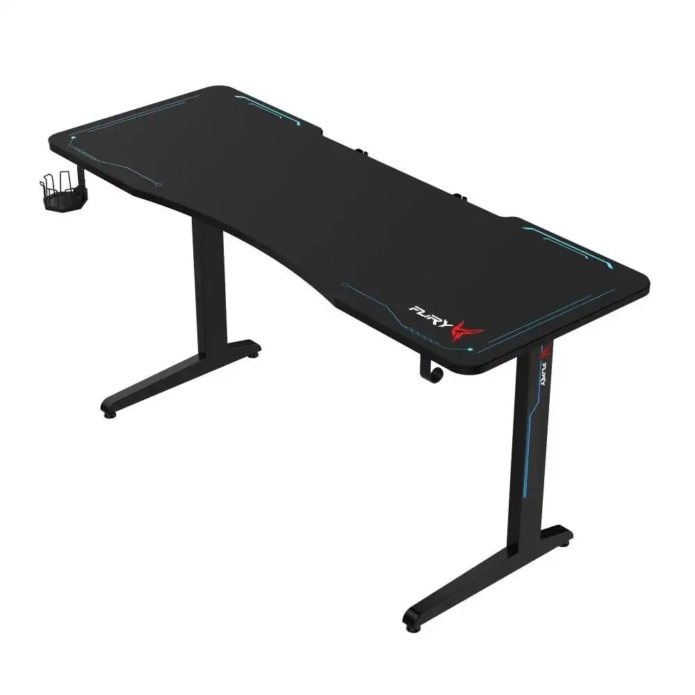 FuryX Office Gaming Computer Desk W/ RGB Full size Mouse Pad 160cm - Black