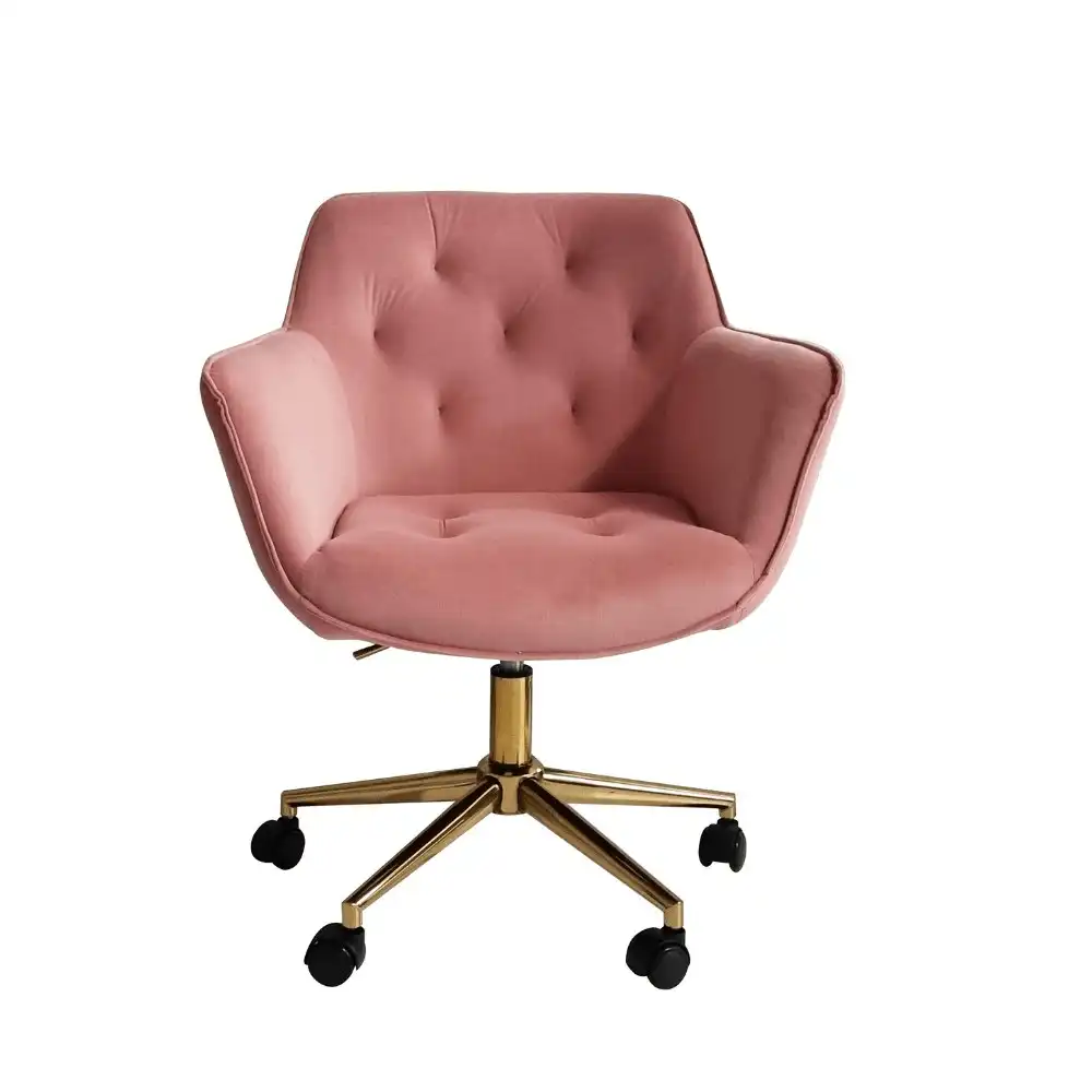 HomeStar Chifley Velvet Fabric Modern Office Computer Task Desk Chair - Pink