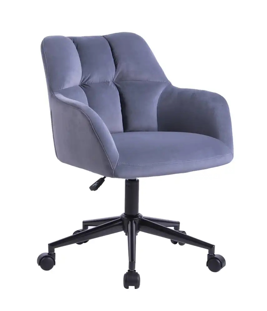 Kudos Premium Velvet Fabric Executive Office Work Task Desk Computer Chair - Grey