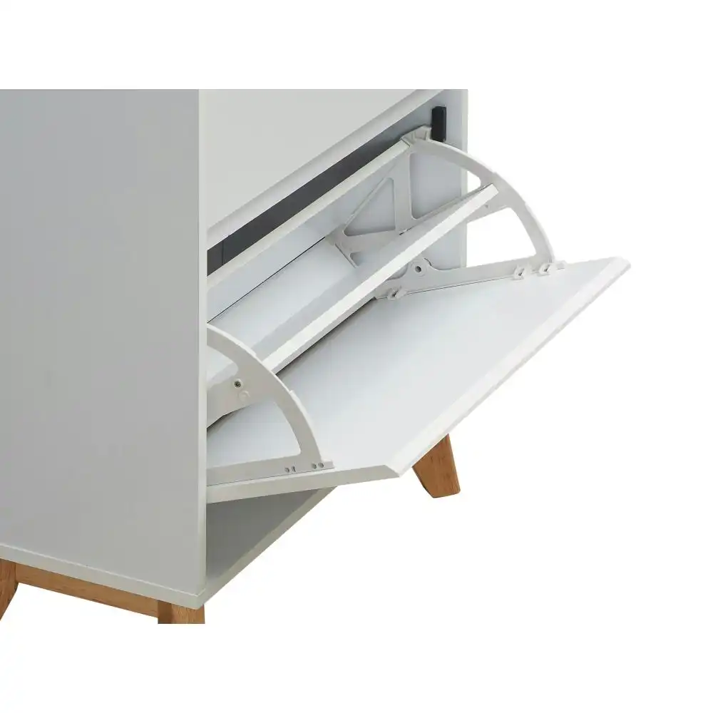 Audrey Modern Scandinavian 2-Doors Shoe Cabinet Storage - White