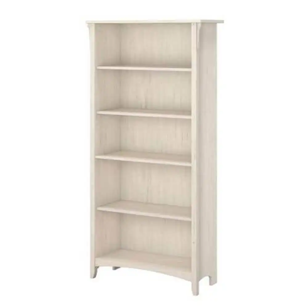 Salinas Stockton 5 Shelf Bookcase Display Storage Cabinet - Antique White