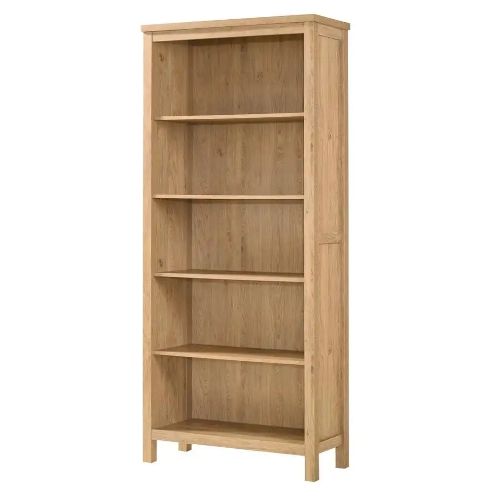 Kayle Classic Scandinavian 5-Tier Bookcase Display Shelf Cabinet - Oak
