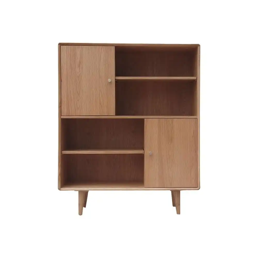 6IXTY Niche Scandinavian Design Wooden High Display Bookcase Storage Cabinet - Natural