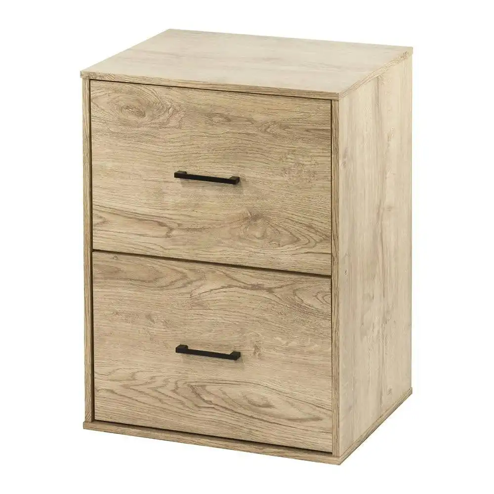 Lovisa 2-Drawer Filing Cabinet Pedestal Storage Cabinet - Oak