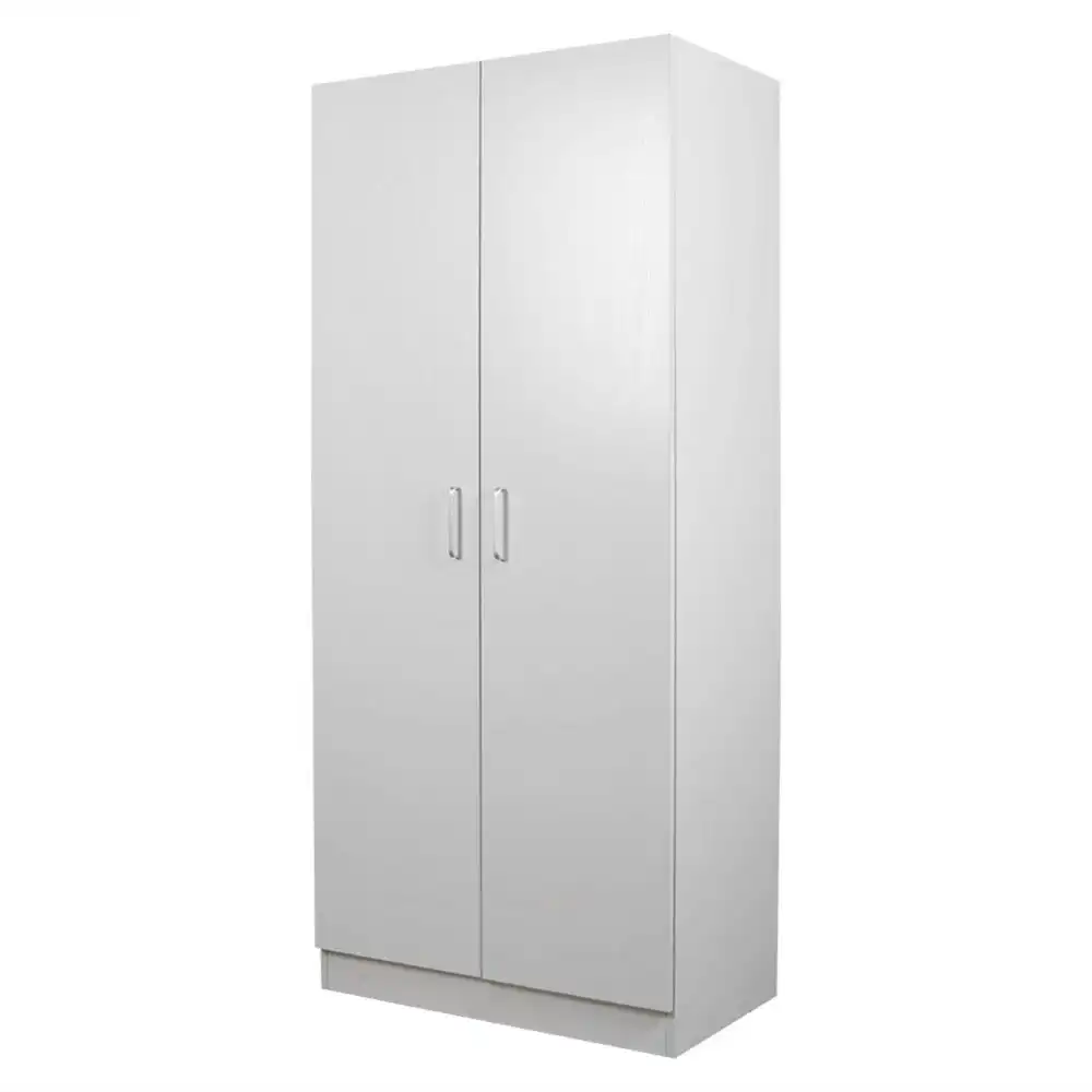 Modern 2-Door Multi-Purpose 5-Tier Cupboard Pantry Storage Cabinet - White