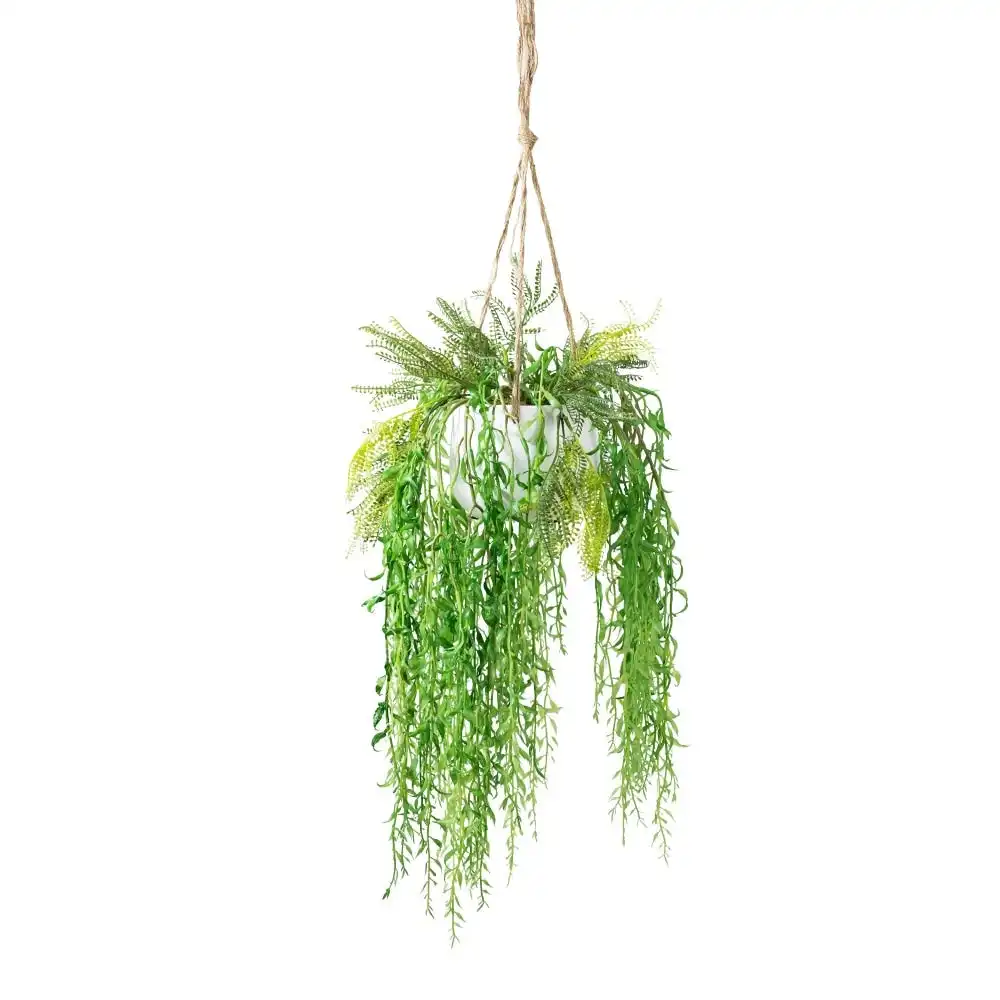 Glamorous Fusion Weeping Willow 85cm Artificial Fake Plant Decorative Arrangement In Hanging Planter