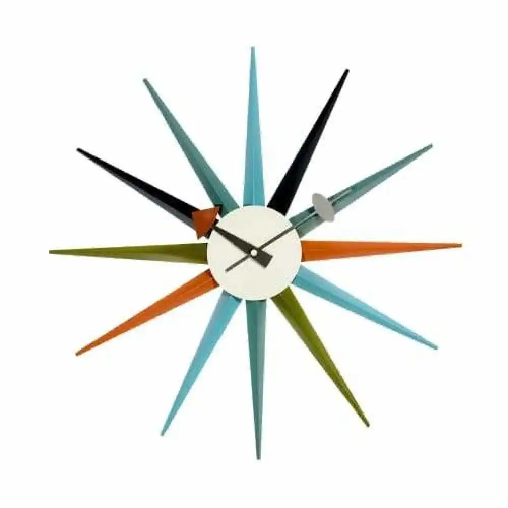 George Nelson Replica Sunburst Wall Clock - Multi Colour