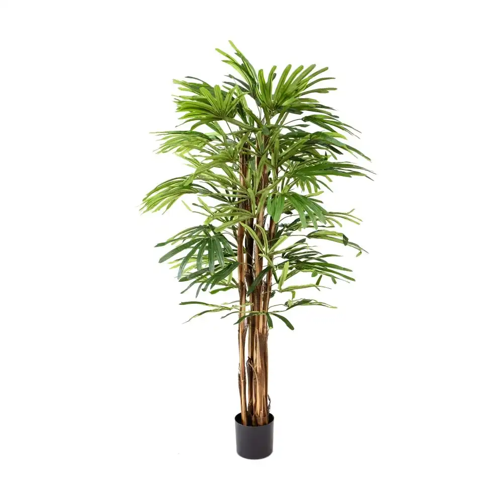 Glamorous Fusion Raphis Palm Tree Artificial Fake Plant Flower Decorative 140cm In Pot