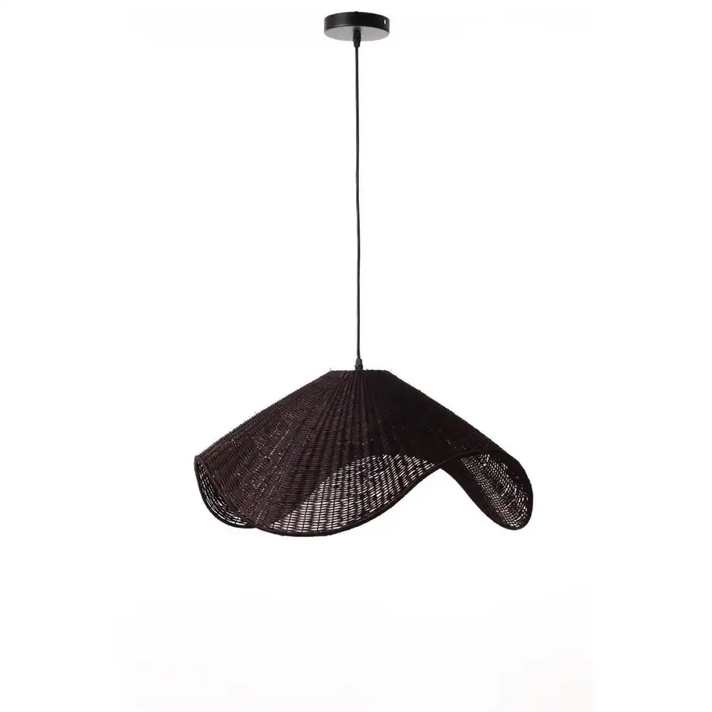 McLean Rattan Modern Elegant Pendant Lamp Ceiling Light - Brown