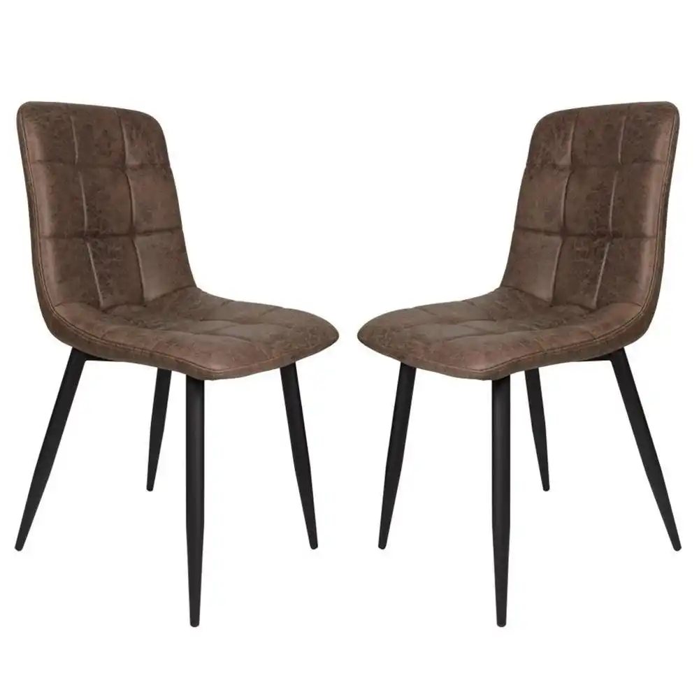 Set Of 2 Cristo Ultrasuede Fabric Dining Chair - Taupe