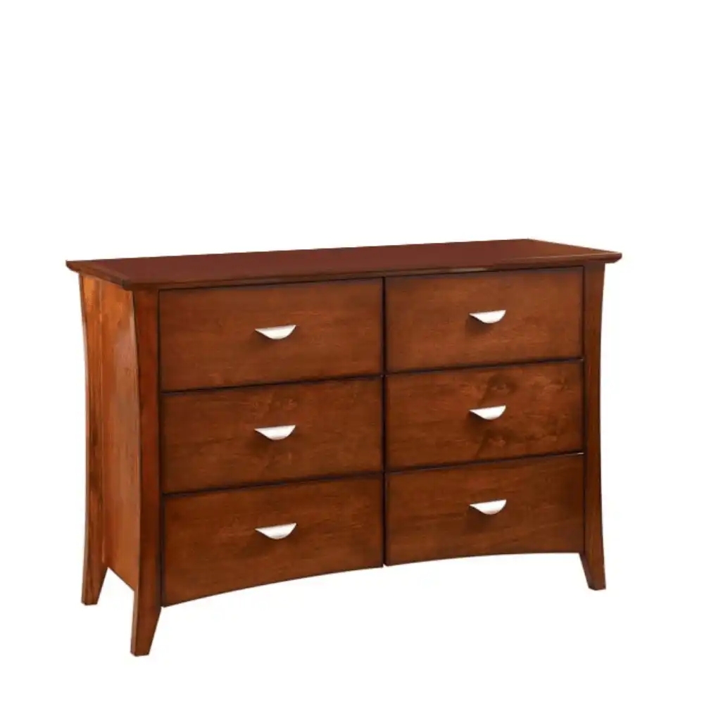 Audrey Country Style Solid Wooden Chest Of 6-Drawers Dresser Sideboard - Brown
