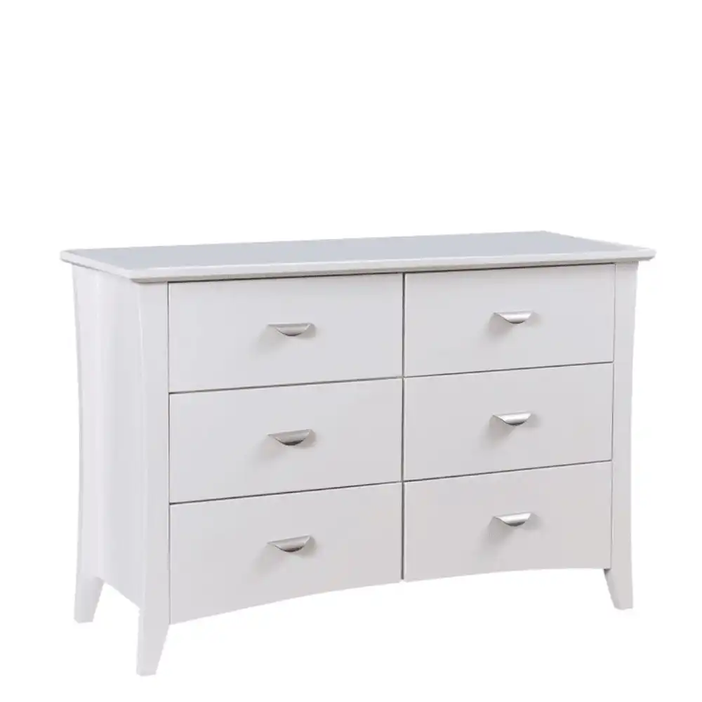 Celeste Hampton Solid Wooden Chest Of 6-Drawers Dresser Sideboard - White