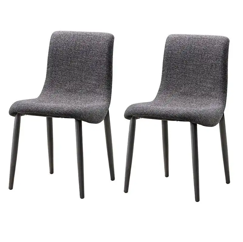 Set of 2 Ester Woven Kitchen Dining Chair - Black