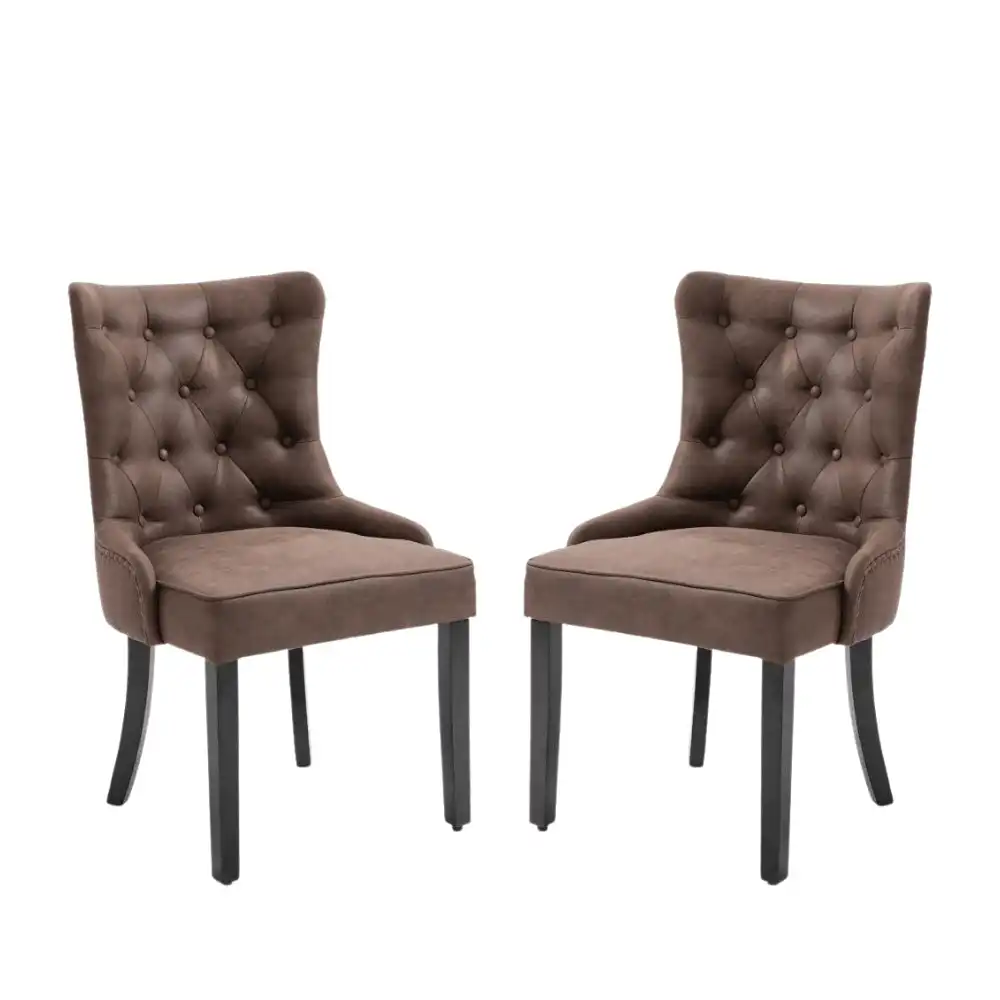 HomeStar Set Of 2 Atlas Fabric Modern Dining Chair - Brown