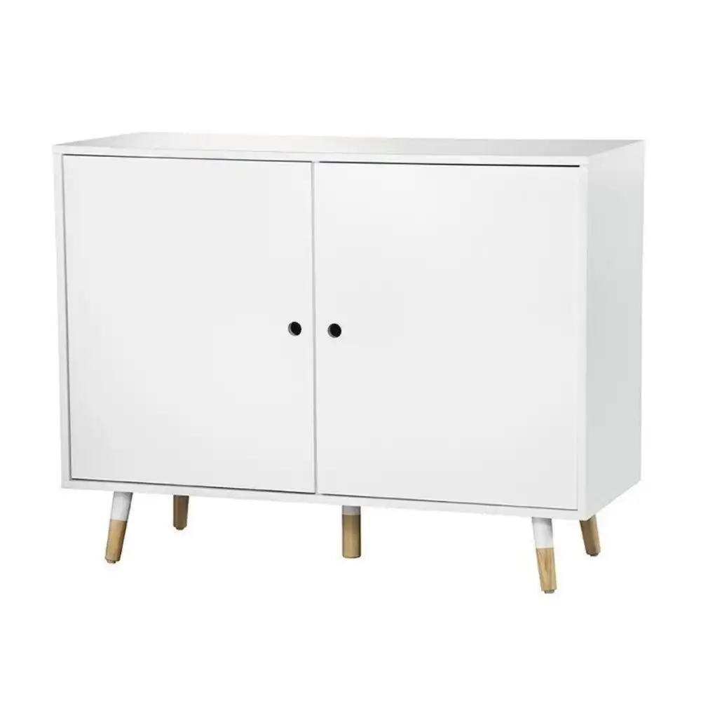 Lune Modern Scandinavian 2-Door Buffet Unit Wooden Sideboard Storage Cabinet - White