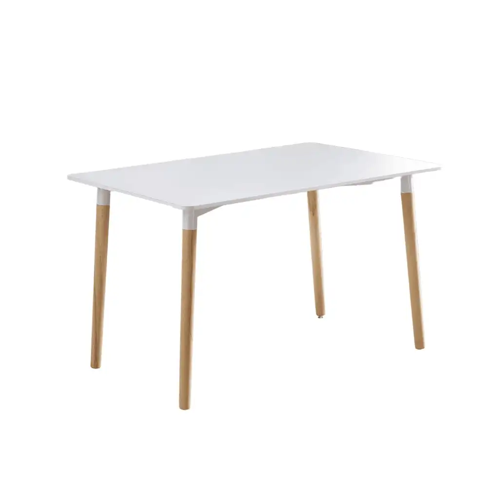 Mira Rectangle Wooden Dining Table 120cm - White