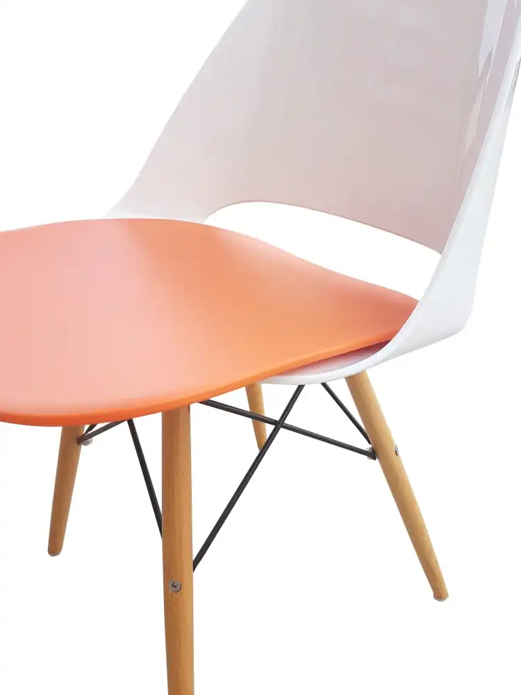 6IXTY Set of 4 - Plaza Scandinavian Dining Chair - Orange
