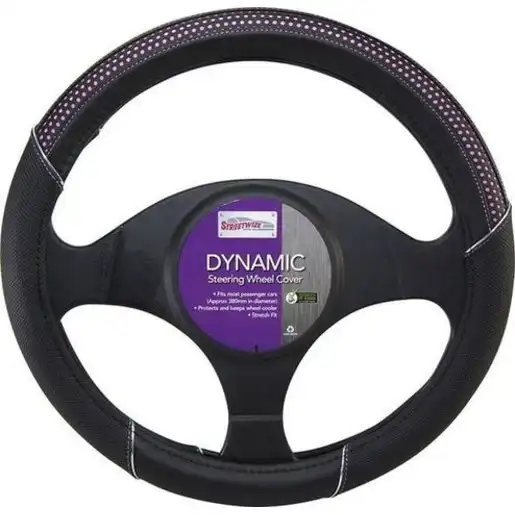 Streetwize Steering Wheel Cover Dynamic Black/Pink - SWCDYNPIN