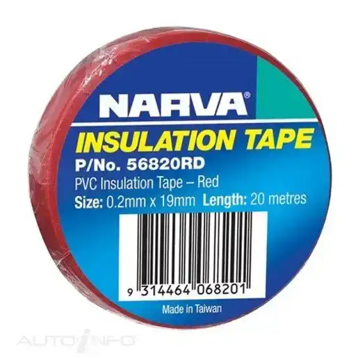 Narva PVC Tape 20M Red 0.2mm x 19mm - 56820RD