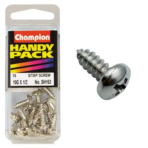 Champion Handy Pack Self Tap Screw Pan Head 10G x 1/2" CST - BH153