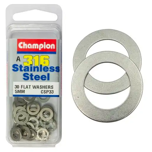 Champion Washer Flat Stainless Steel 5mm 316/A4 - CSP33