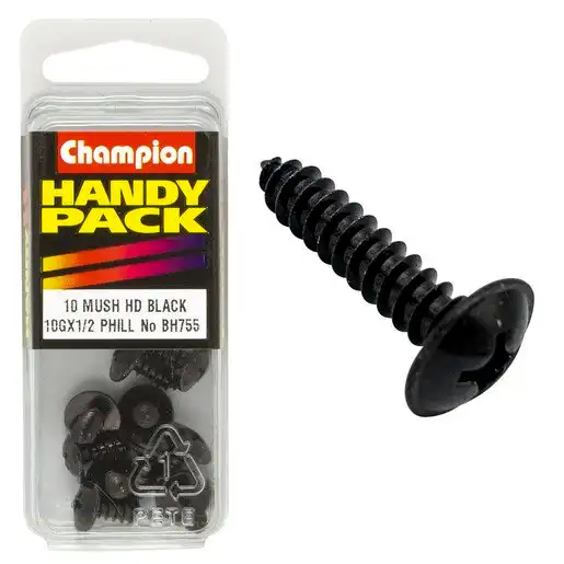 Champion Handy Pack Self Tap Washer Face Black 10G x 1/2" CST - BH755