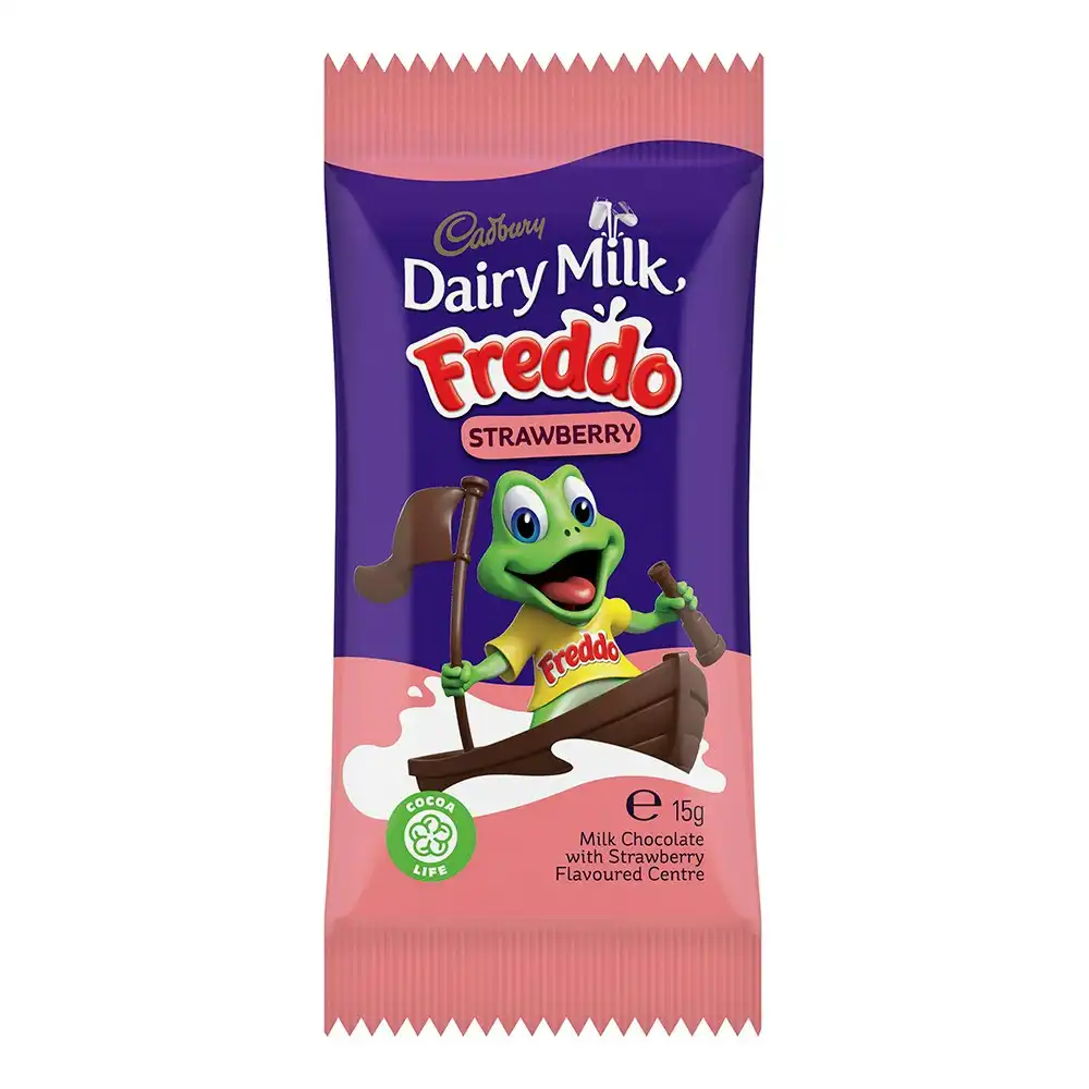 72pc Cadbury Dairy Milk Chocolate Freddo Frog 15g Strawberry Choco Confectionery