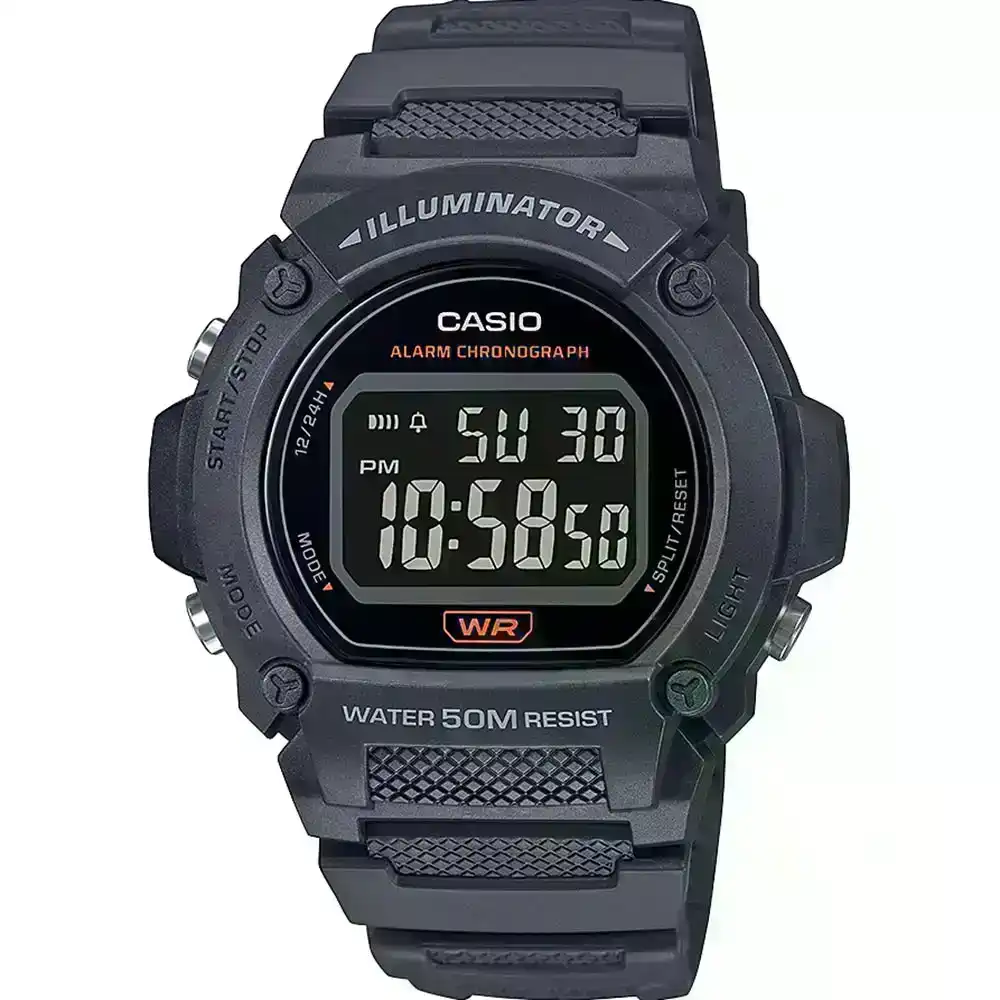 Casio W219H-8 Grey 50 Metres Water Resistant Digital Watch