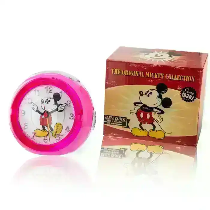 Disney TR87993 Mickey Mouse Musical Pink Alarm Clock