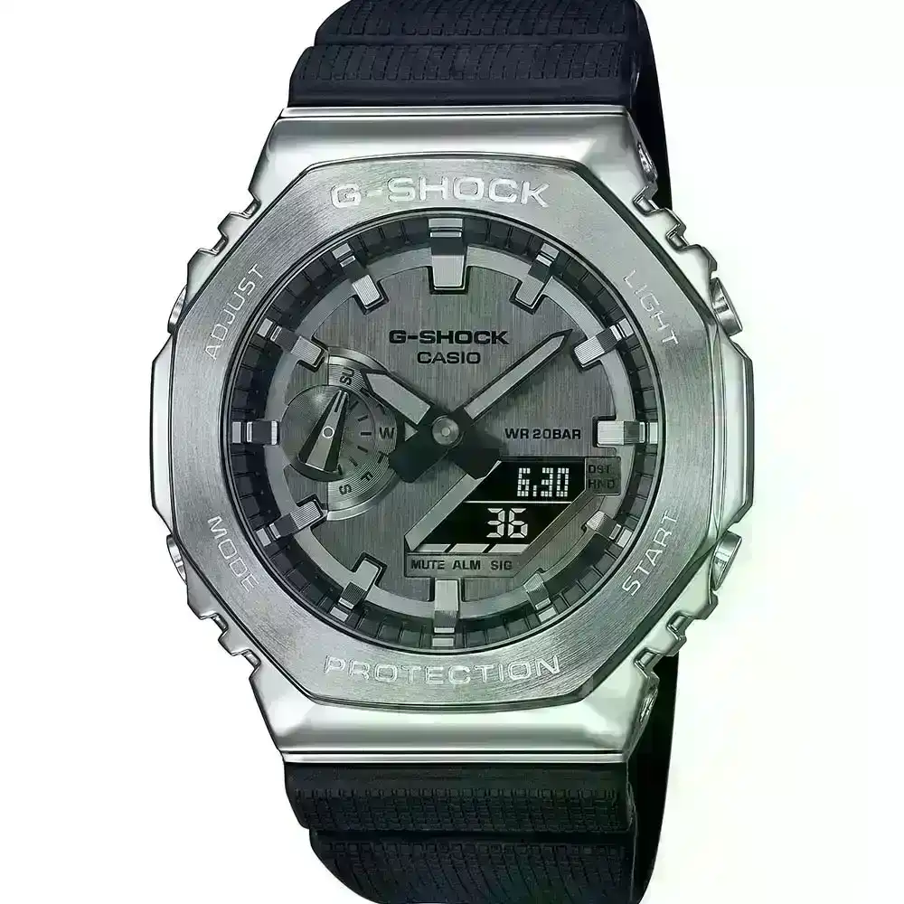 G-Shock GM2100-1A Metal Covered Stainless Steel 'CasiOak'