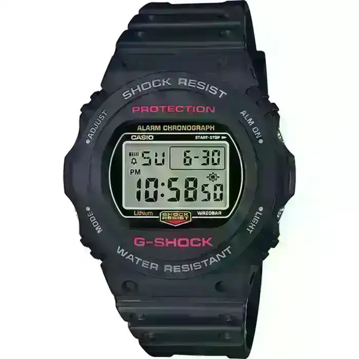 Casio G-Shock Alarm DW5750E-1D 200M Black Mens Watch