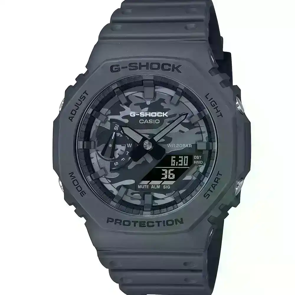 G-Shock GA2100CA-8A Analogue Digital Black Camo 'CasiOak'