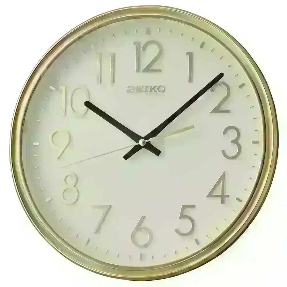 Seiko QXA744-G Gold Tone Wall Clock