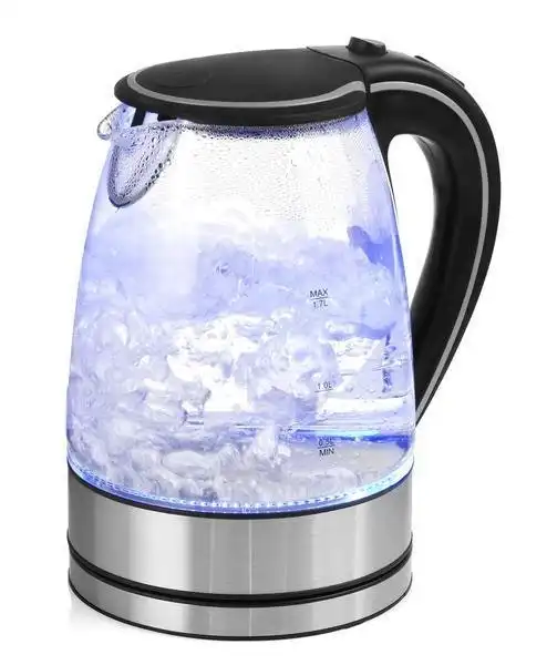Pursonic Glass Kettle Electric LED Light Kitchen Water Jug Stainless Steel 1.7L