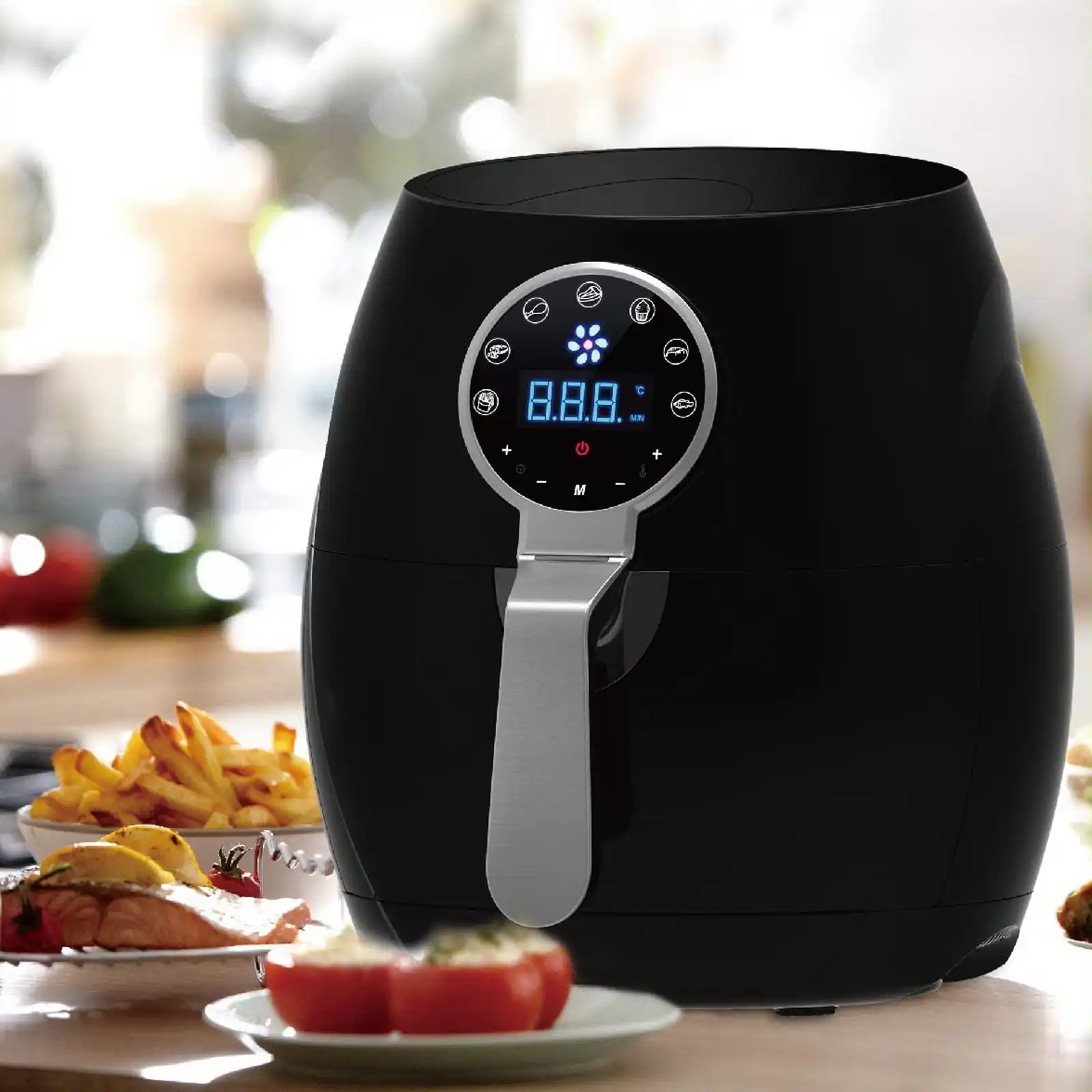 Kitchen Couture Black 5L Digital Air Fryer Low Fat Fast Cooking LCD Touch Screen