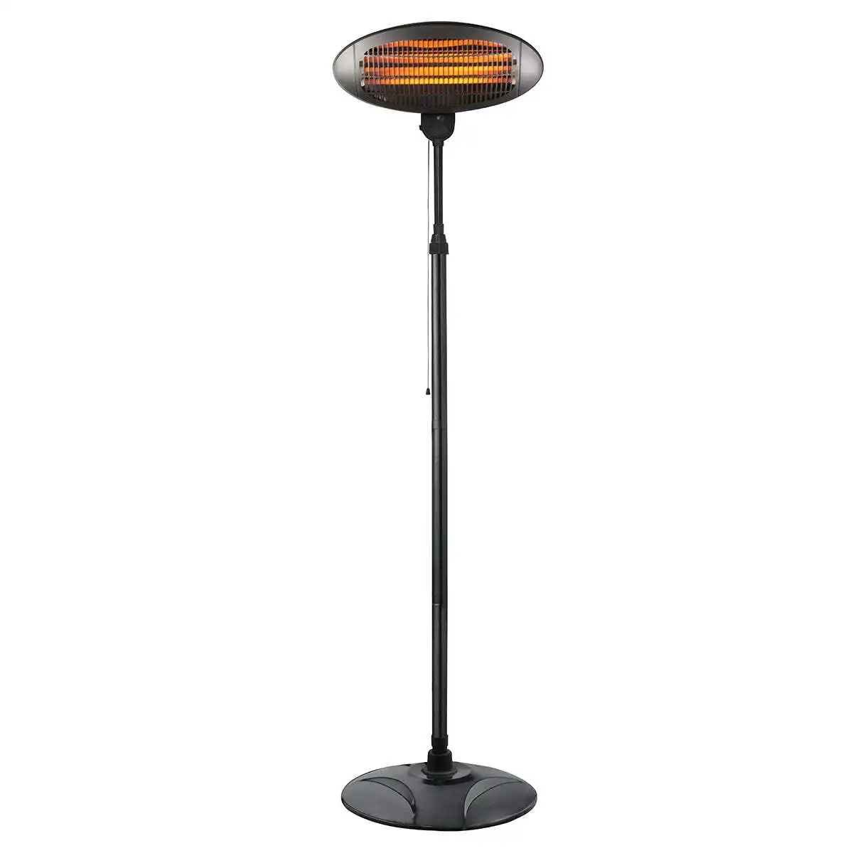 2000W 2.1m Free Standing Adjustable Portable Outdoor Electric Patio Heater Black