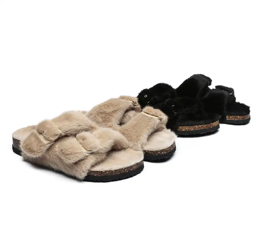 Australian Shepherd® UGG Women Fluffy Flat Sandal Slide Myla