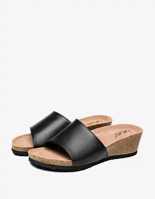 Australian Shepherd® Women Sandals Megan Platform Leather Wedge Slides