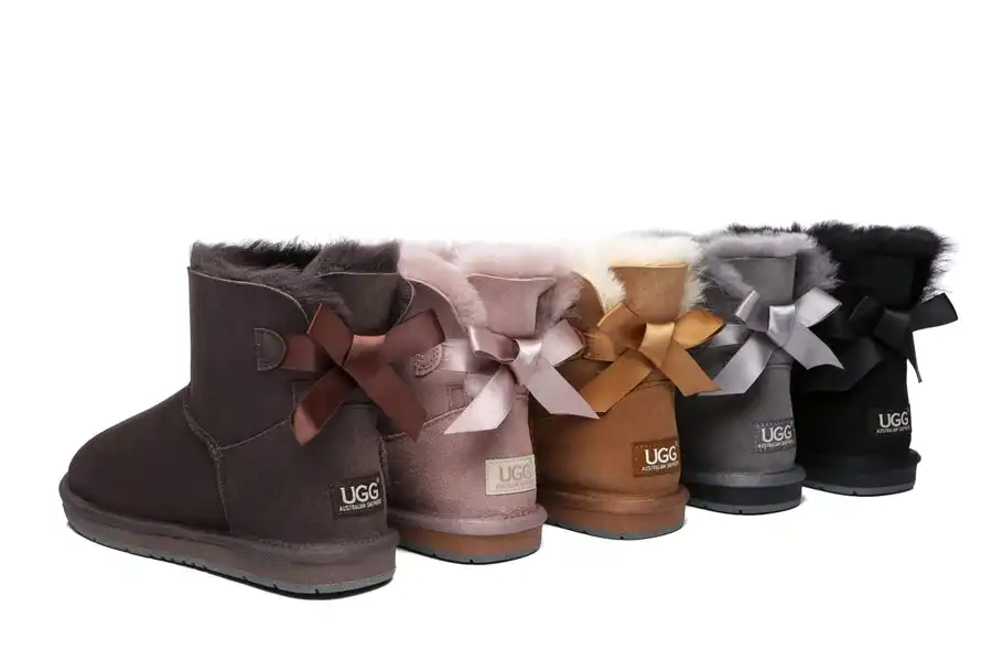 Australian Shepherd® Women Mini Ugg Boots with Single Back Bow Water Resistant