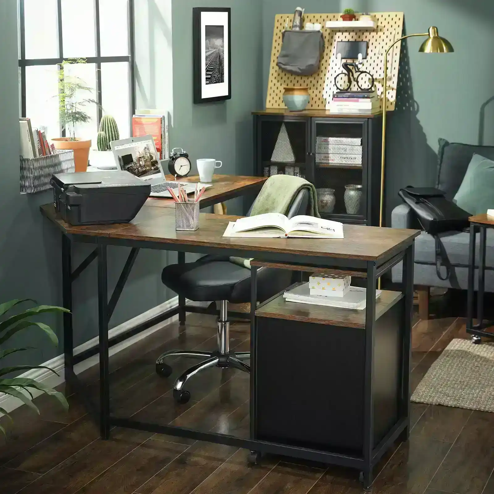 VASAGLE L-Shaped Computer Desk, Corner Desk for Study, Home Office, Gaming 149 x 149 x 75 cm