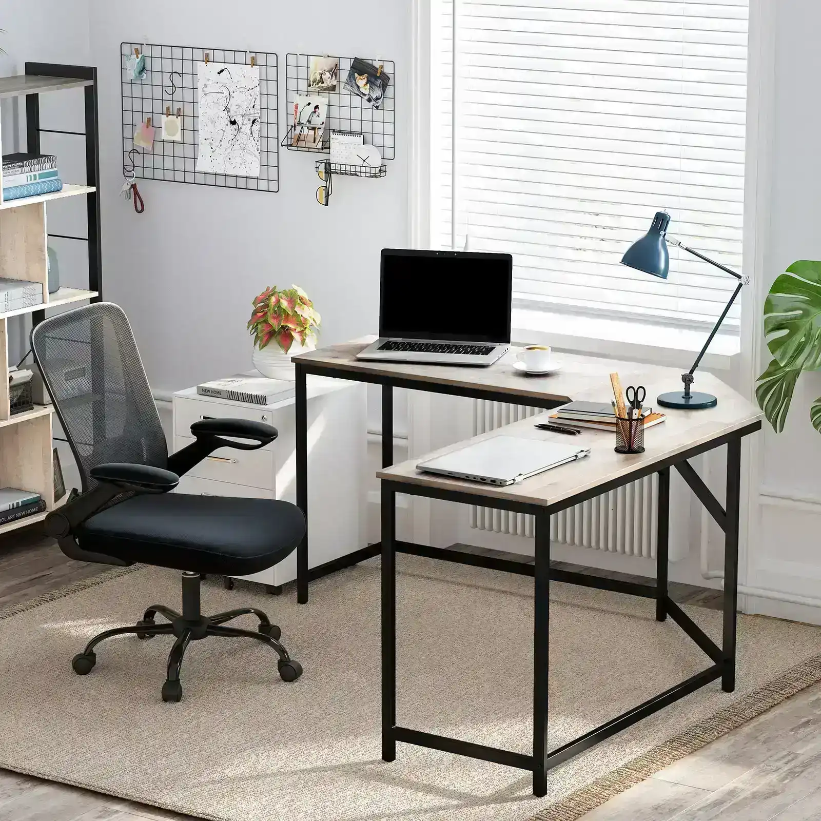 VASAGLE L-Shaped Computer Desk, Corner Desk for Study, Home Office, Gaming 149D x 149W x 75H cm