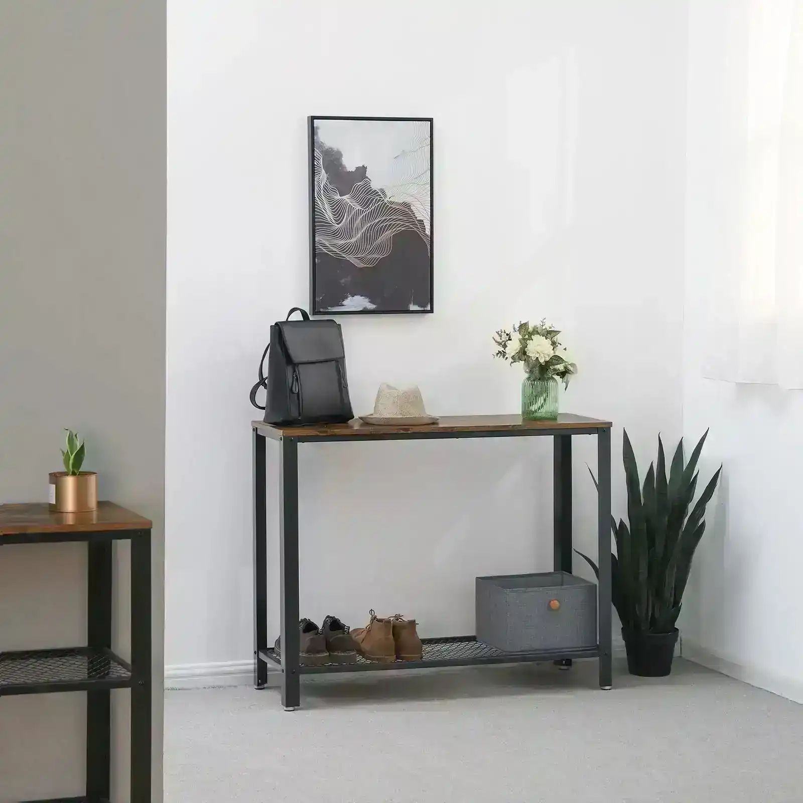 VASAGLE Console Table with Mesh Shelf